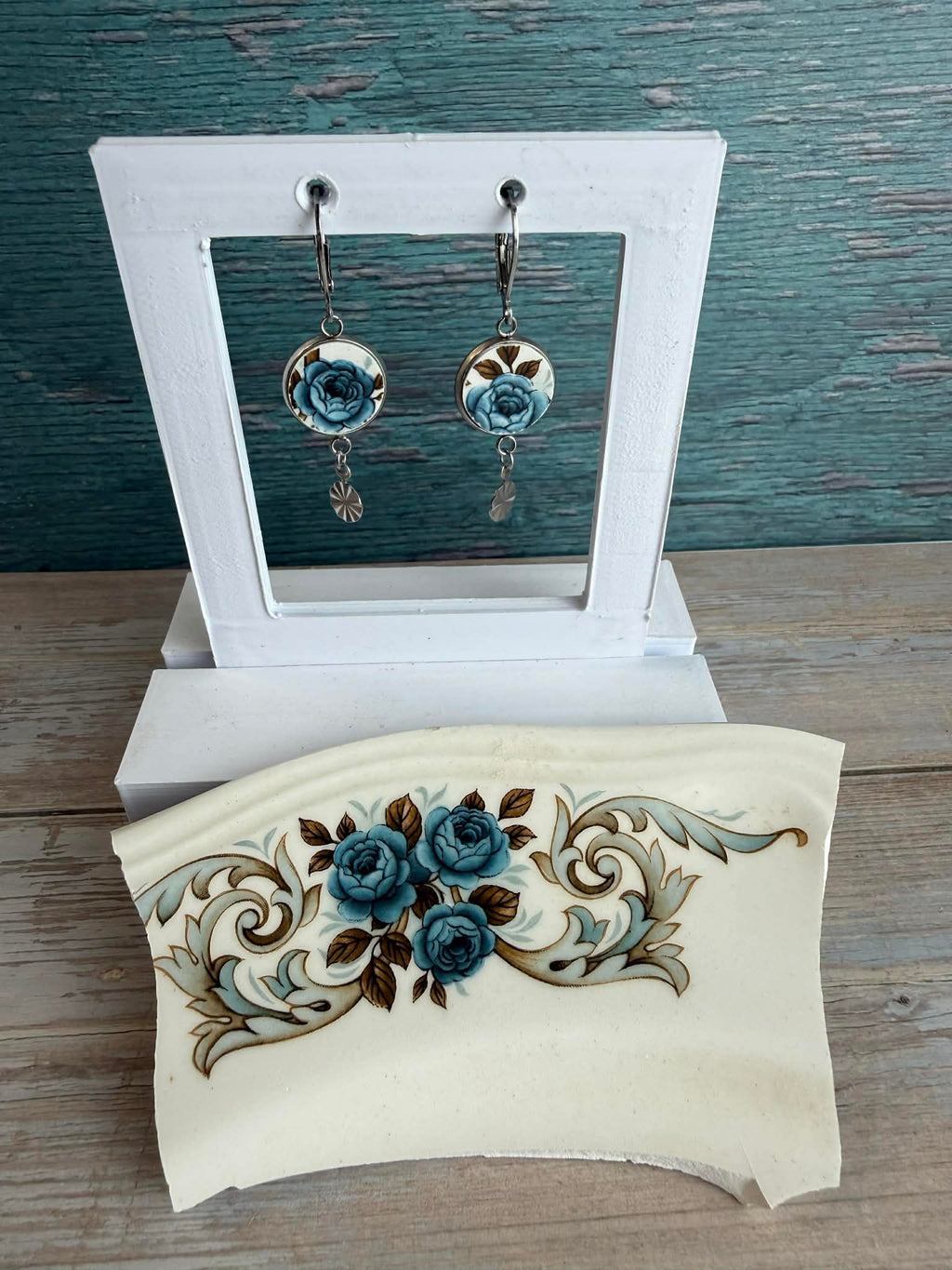 Boucle d'oreille Collection Fleur Bleu