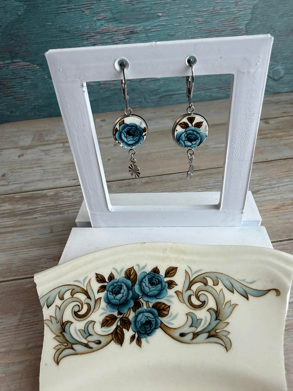 Boucle d'oreille Collection Fleur Bleu