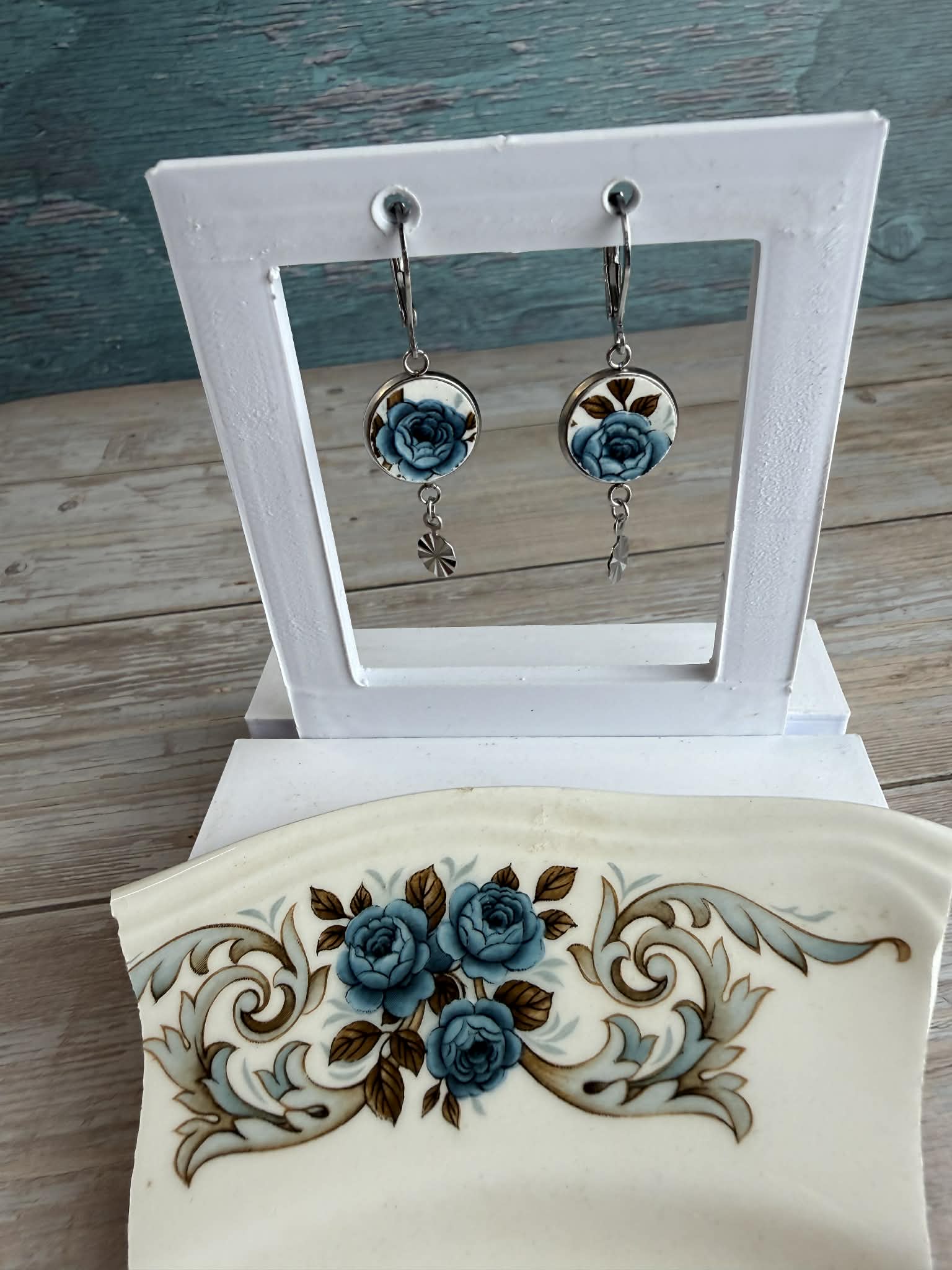 Boucle d'oreille Collection Fleur Bleu