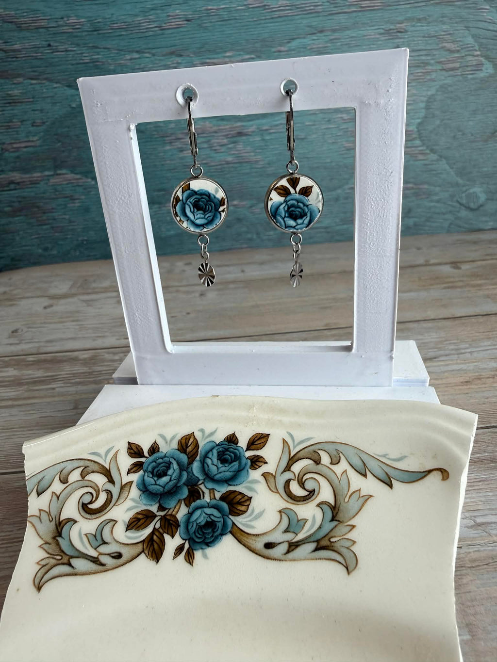 Boucle d'oreille Collection Fleur Bleu